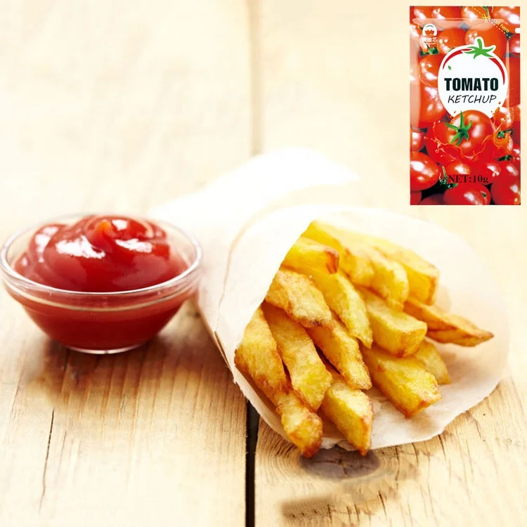 Fried Potatoes Dipping Seasoning Sauce Fast Food Hamburg Condiment 10 g Sachets Packaging Tomatoes Paste Tomato Ketchup Sachets