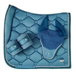 Бандаж из атласной ткани для лошадей, подходящий к одеялу и наушникам