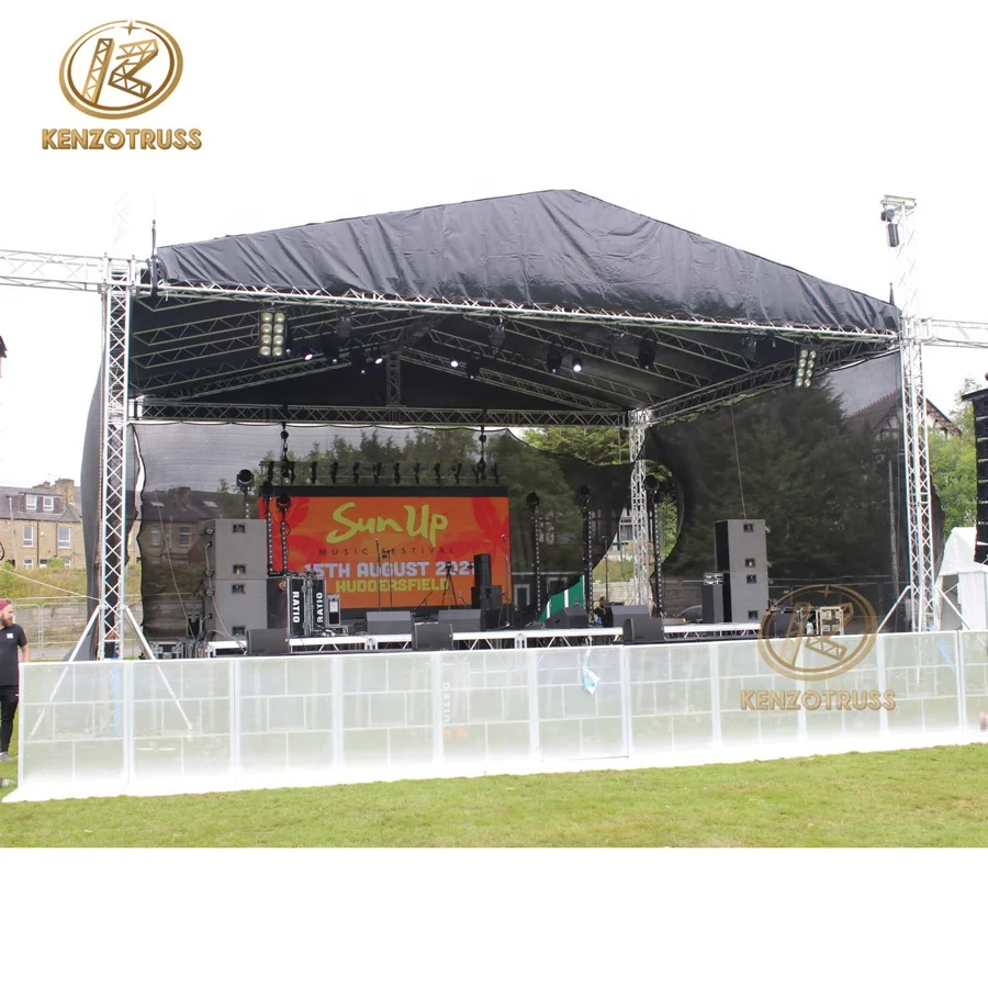 Portable non-rust aluminum outdoor stage roof truss construction for concert