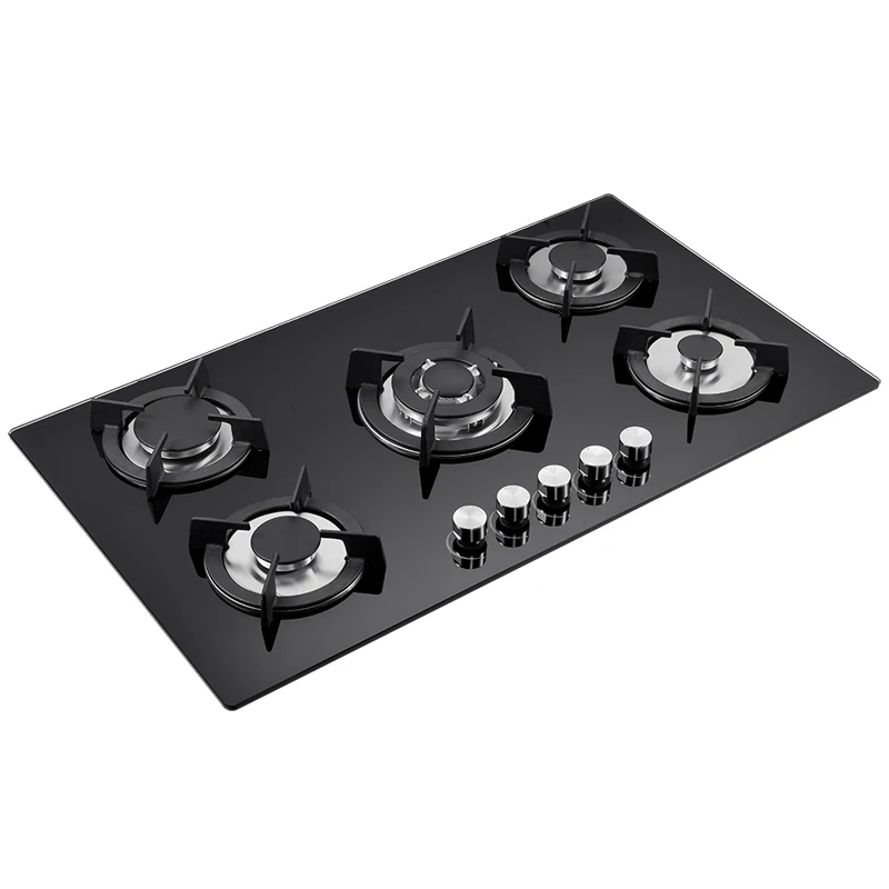 kitchen Application 5 burner Electric Stove Cheap Tempered Glass Gas Cooker Stove