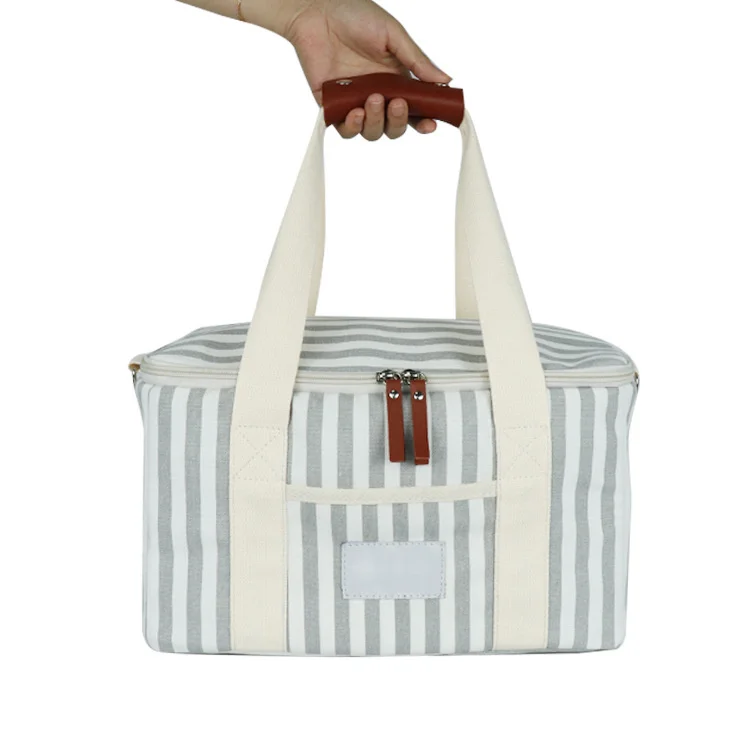 Collapsible Outdoor Square Cooler Bag Recycle Aluminum Custom Insulated Thermal Picnic Lunch Bags for Adults