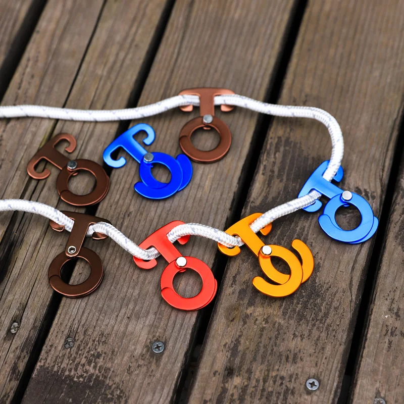Outdoor Aluminum Adjustable  Wind Rope Buckle Claw Buckle Camping Self-locking Hook Circular Automatic Fastener O-shaped Buckle