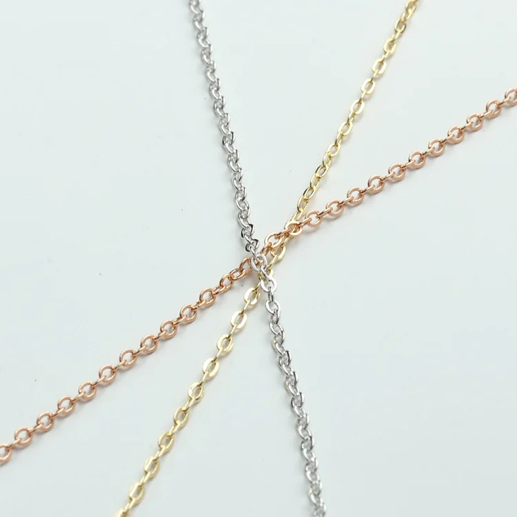 NANA high quality 14k italian gold plated chain,1.5mm brass gold O shape chain,rose gold necklace