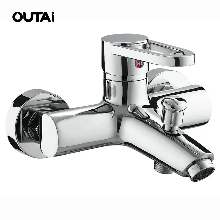 Cold and hot wall mount bathroom bathtub faucet bath shower mixer taps