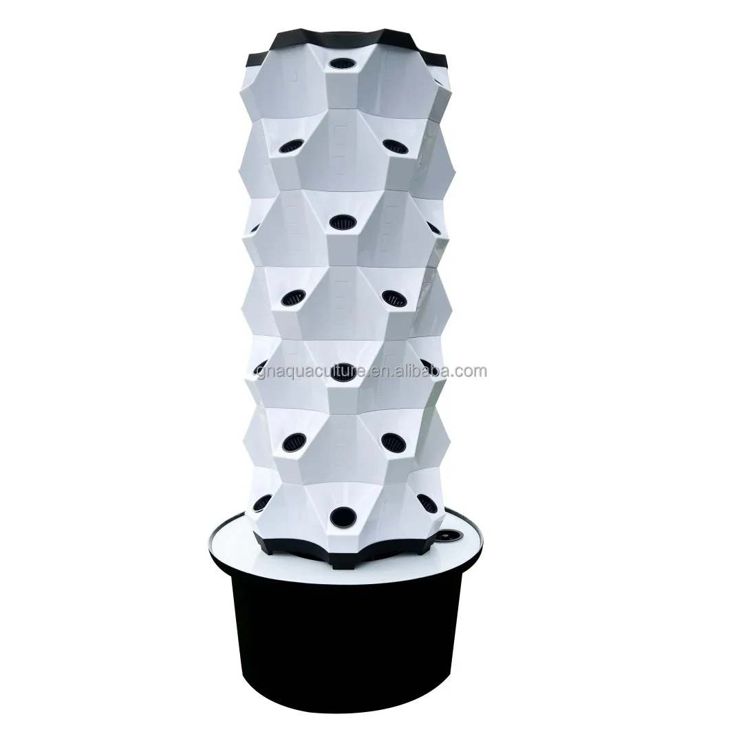 Indoor Hydroponics Farm White Tower Light Vertical Outdoor Tower Vertical Aeroponic Tower Farming