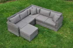Small Indoor Wicker Sectional Sofas L Shaped Sets, Indoor Rattan Outdoor Sectional Sofa