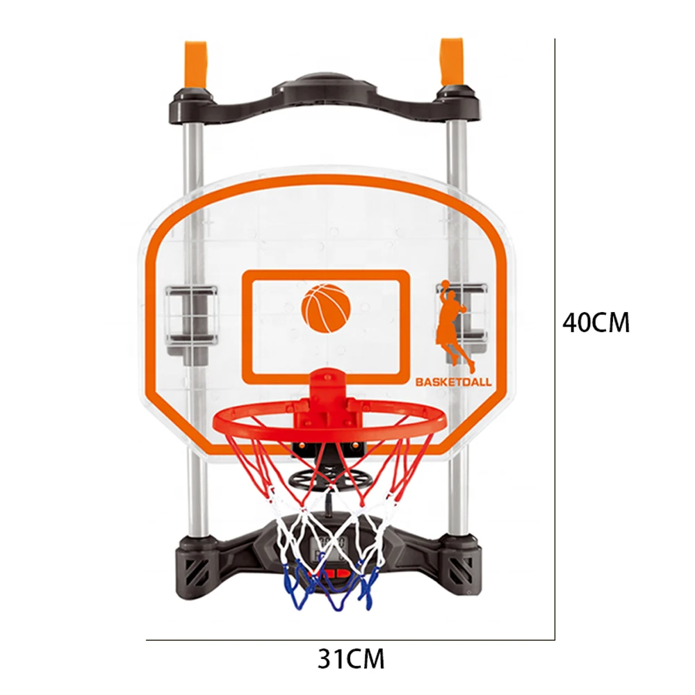 Kids portable indoor sport game toy hanging door electronic scoring customize mini basketball hoop