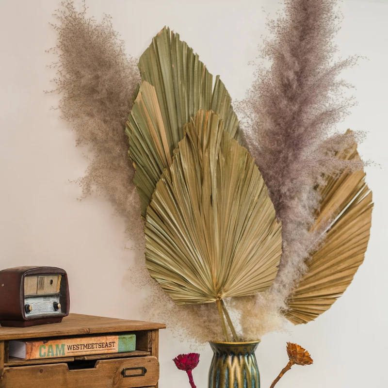 Wild Autumn Ins popular Home Decoration Real Natural Dried Flower Natural Palm Leaves For wedding decoration