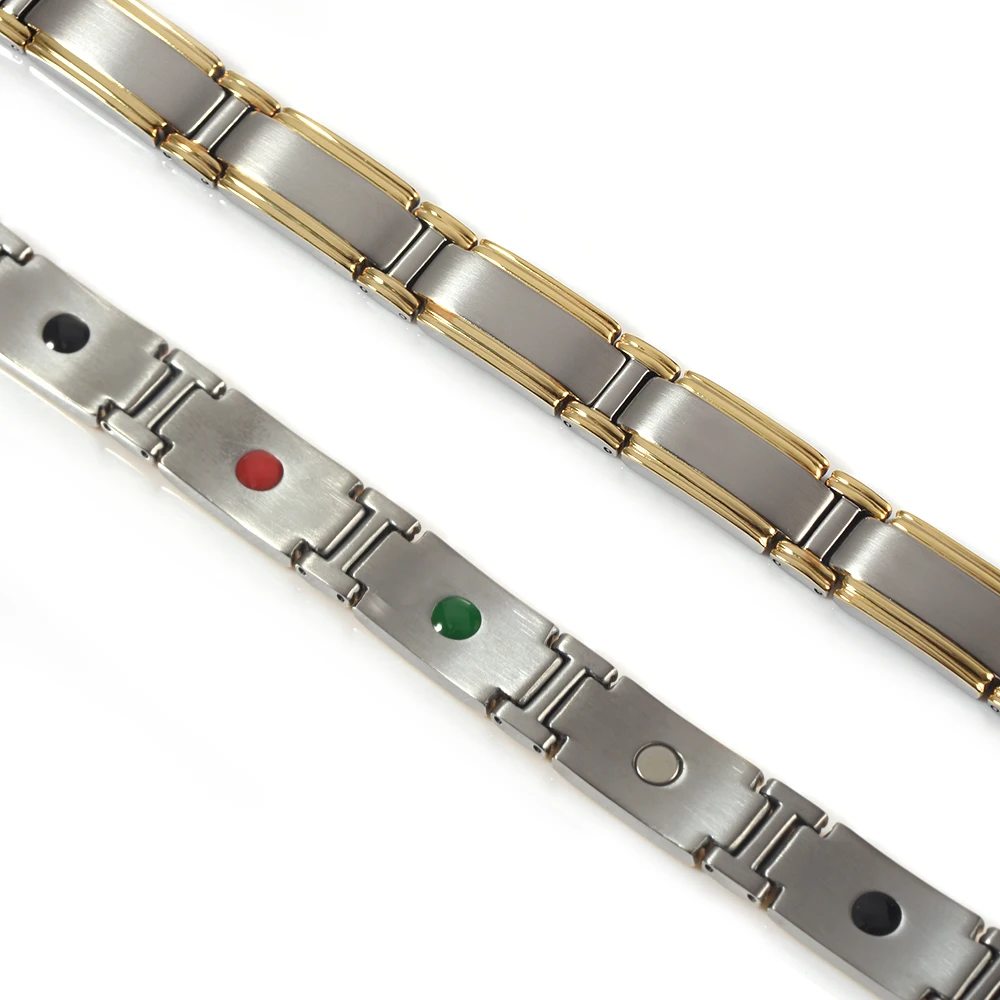 Wollet Super Strength Magnetic Fashion Jewelry Infrared Germanium Powder Titanium Steel Magnetic Bracelet