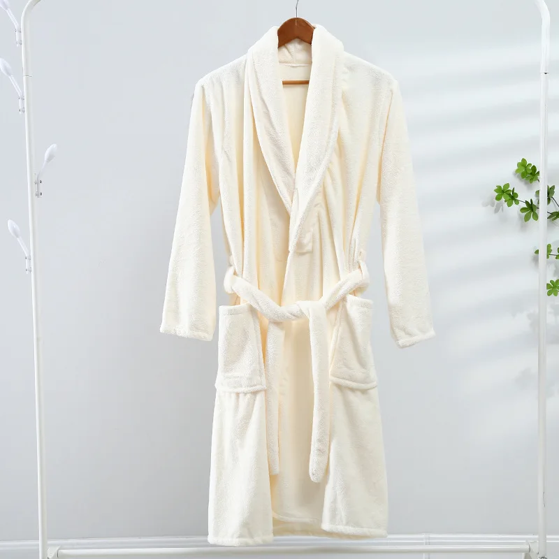 Wholesale bathroom towel bath robe spa hotel Coral fleece bath adult shower towel bath robes for women