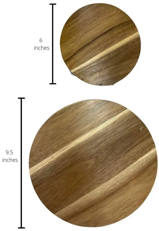 Acacia Wood Round Pedestal Display Plant Riser Stand