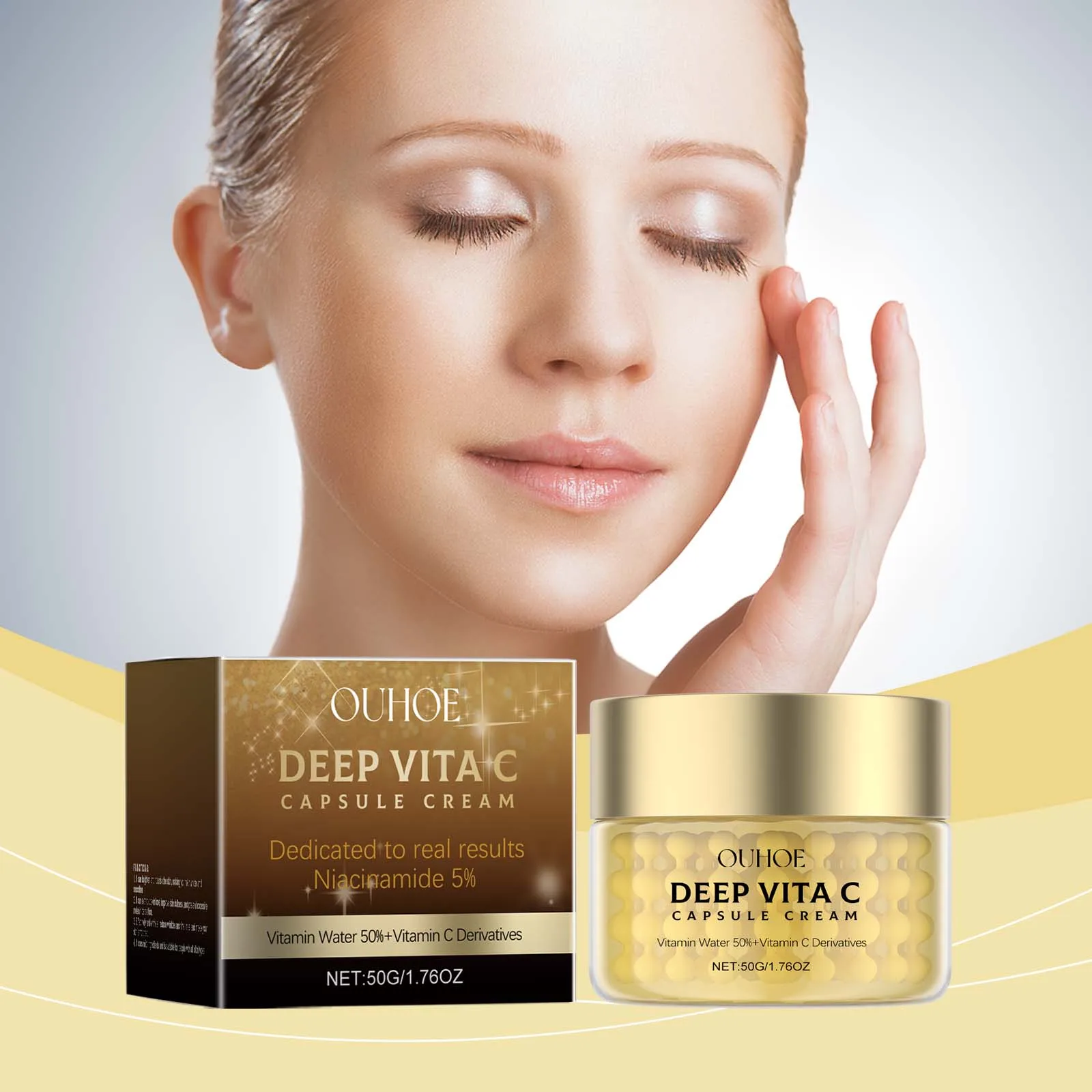 Vitamin C Anti-Wrinkle Moisturizing Cream Brightens Skin Lightens Dark Spots Removes Fine Lines Cream