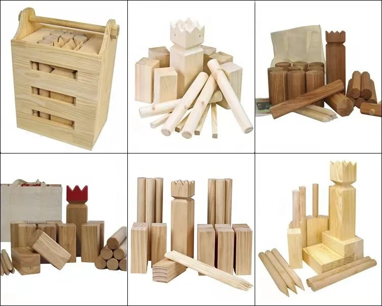 Customized Designed Wooden Premium Pine Kubb Game Set With Cary Case Directly From Factory