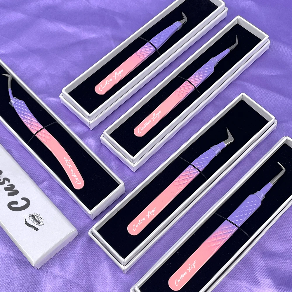 Pointed Eyebrow Tweezers New Product Makeup Tools Straight Volume Lash Tweezers Beauty Tools Curved Tip Eyelash Tweezers