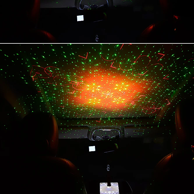 Guwo Hot Selling Car Projector Lens Led Light Neon Ambient Auto Atmosphere Lights Star Light Car L Car Roof Interioramp