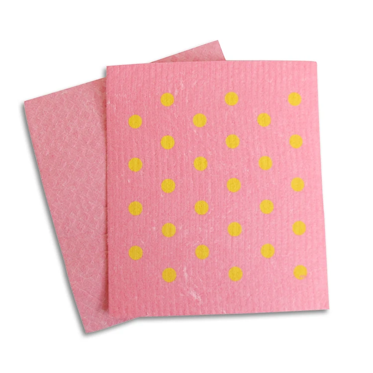Newly Customizable printed Kitchen Dishwashing Biodegradable Cellulose Sponge Wipes