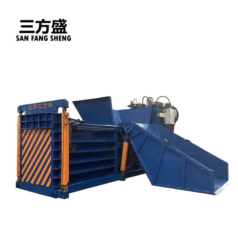 EPM Brand New Hydraulic Horizontal Buling Belting Waste Paper Cardboard Plastic Pet Bottle Used Clothes Baler Machine