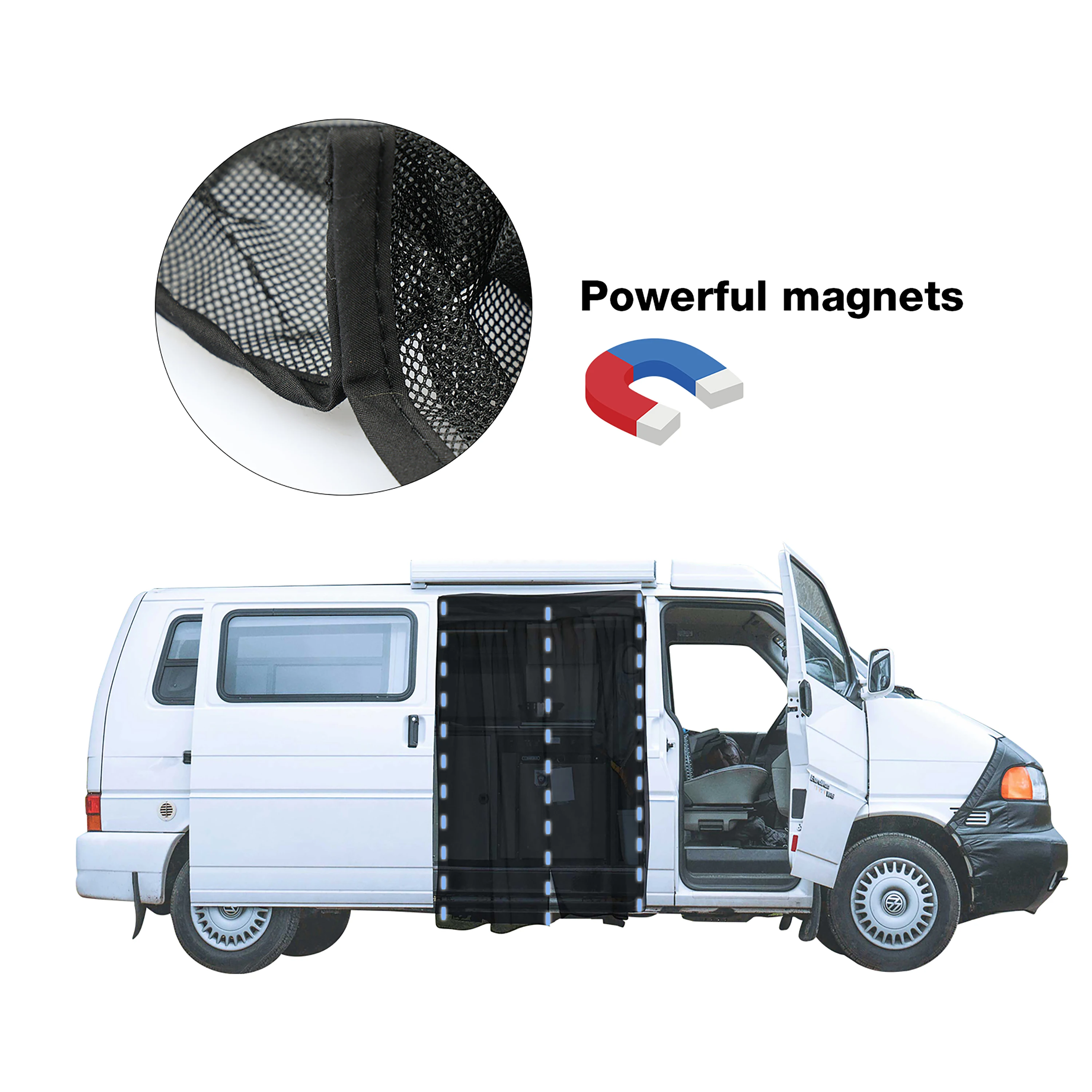 RV Mosquito Net Magnetic Insect Screen Compatible with Van Bug Screen for Mercedes Sprinter, Ford Transit, Renault Master