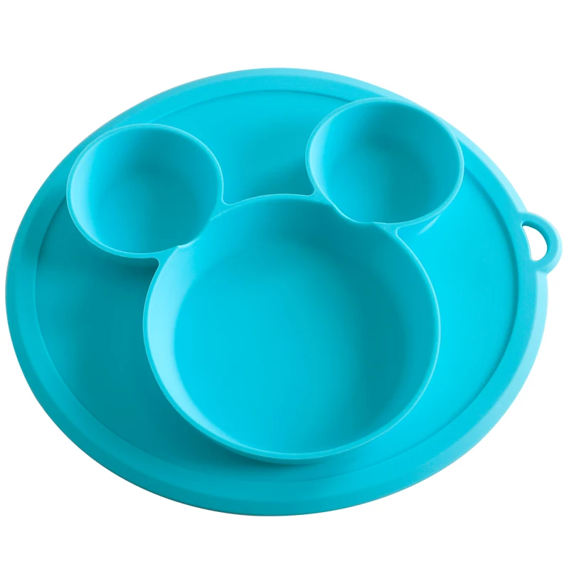 Amazon top sale 2021 100% Food Grade Silicone Mickey Shape Placemat for Baby Dinner Plate
