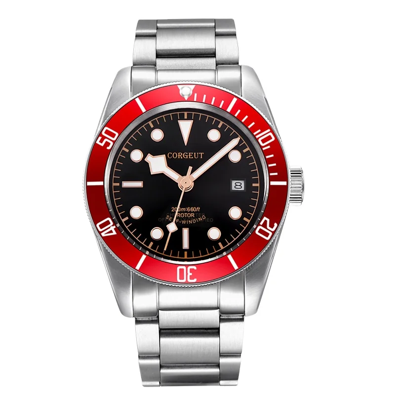 Мужские Водонепроницаемые механические Автоматические наручные часы с сапфировым стеклом, 41 мм