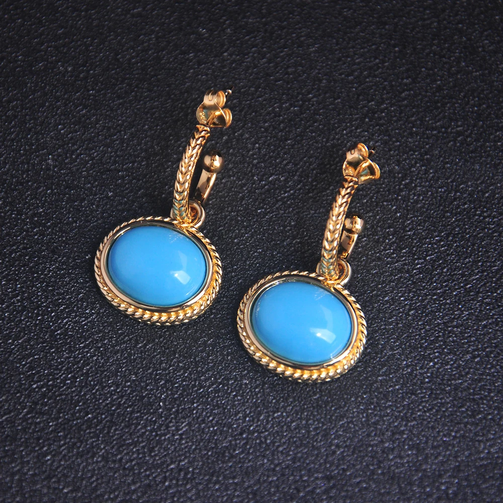 Real 18K Gold Color Plated Casual Bohemia Earrings Jewelry Modern Stylish Shell Hoop Earrings Jewelry