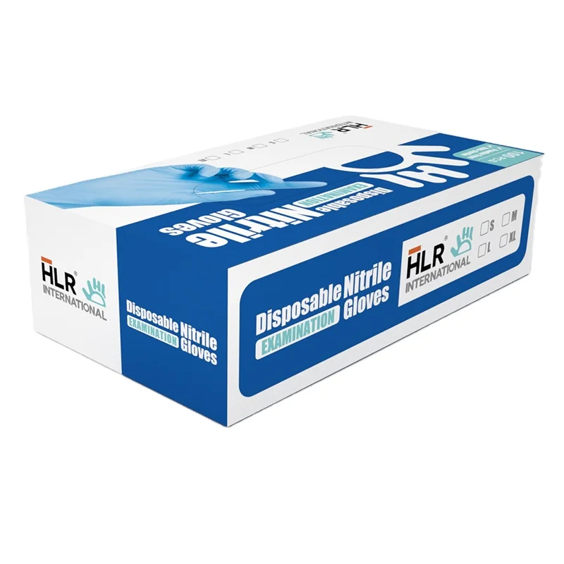 HLR EN420  Powder Free Nitrile Gloves high quality box packing civil non-medical Disposable Nitrile Gloves