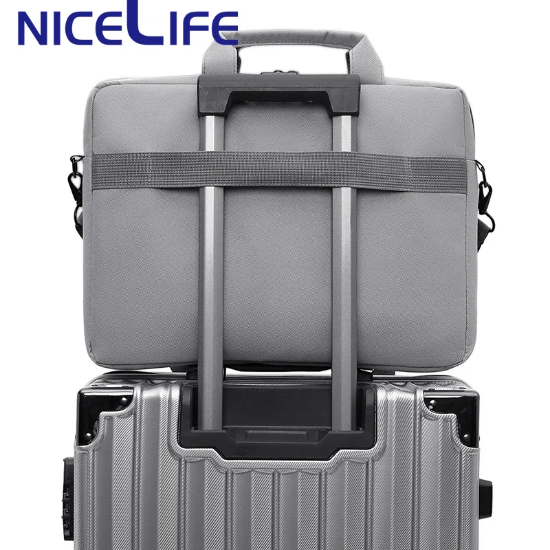 New design custom office laptop bag 15.6 inch lightweight men documents genuine leather briefcase