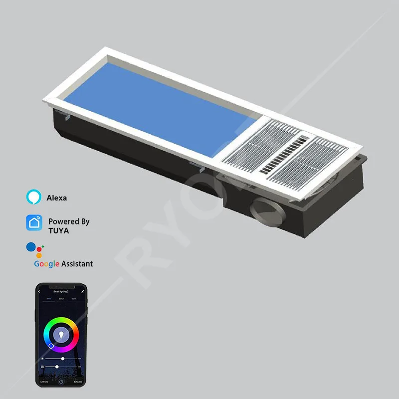 Led Artificial Skylight  Sunlight Blue Sky Lamp Tuya Smart Ceiling Kitchen Bedroom Master Ceiling Panel Light With Air Heater