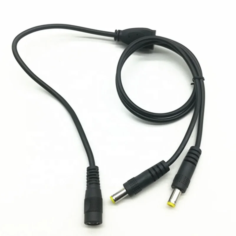 Wholesale 5.5*1.7mm DC female to 2 male DC 5.5x1.7mm dc power plug splitter cable for Laptop Charger