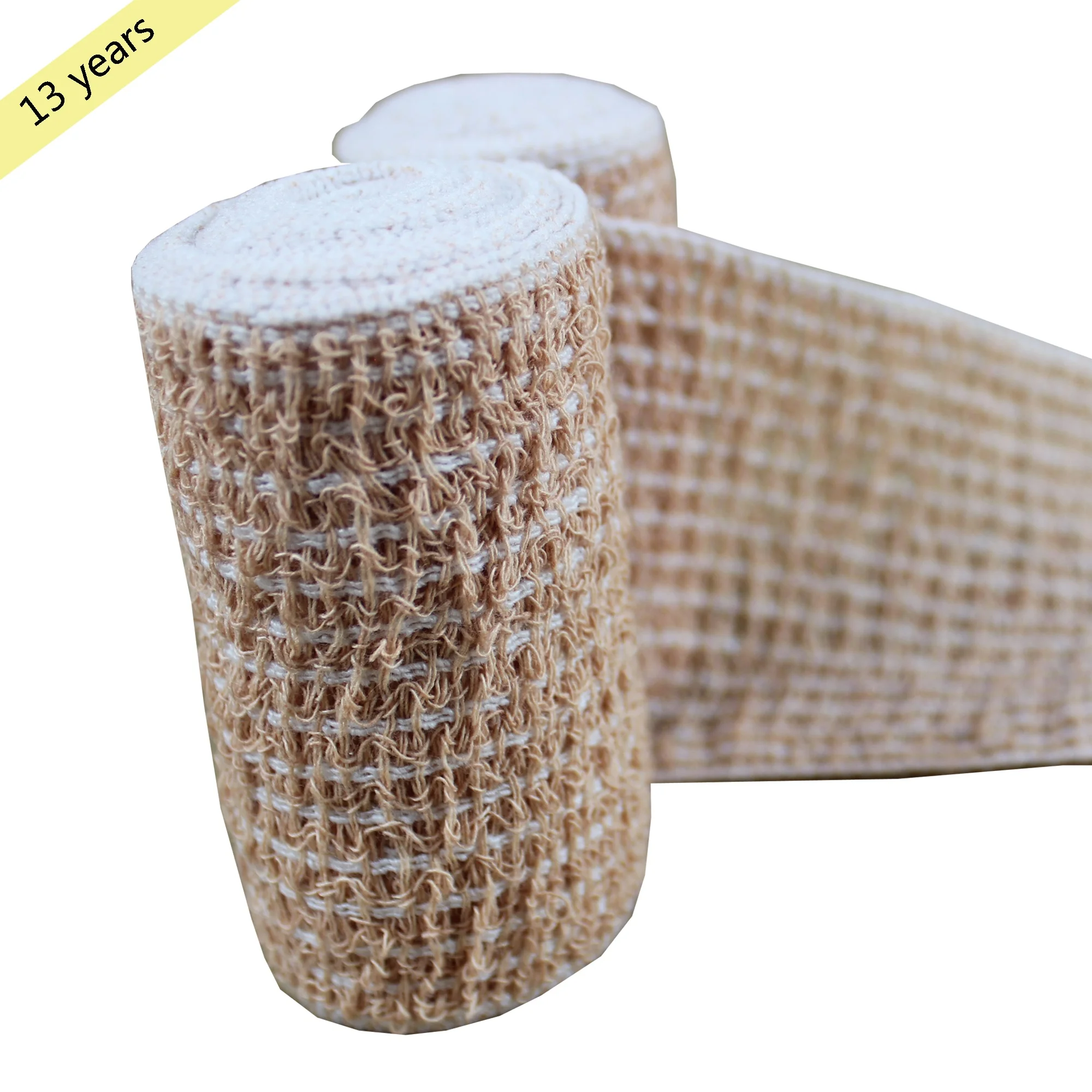 Nature White Spandex Crepe Elastic Bandage High Quality 1.97 Inch to 7.87 Inch Width Medical Bandage