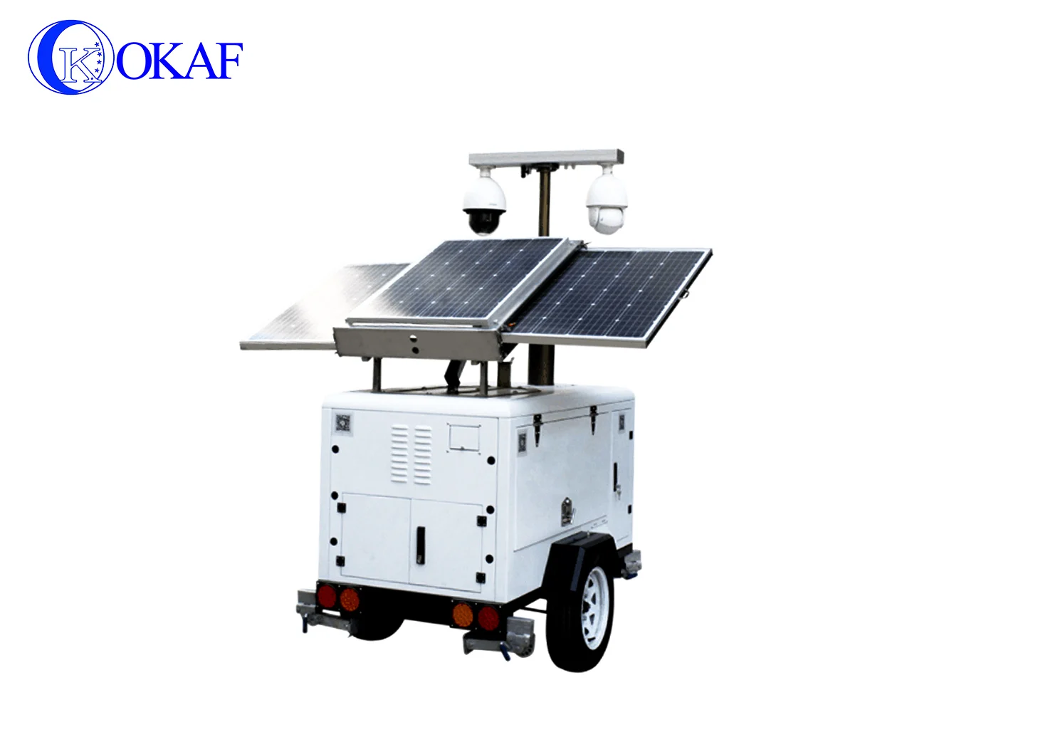 Ac/Dc Powered Mobile Lighting Trailer with Telescopic Mast LED Solar Light Tower IP65 Rating