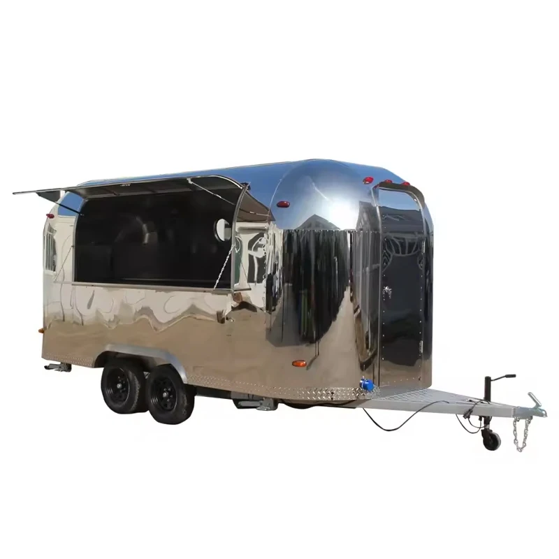 JX-BT450SS Carritos De Comida Food Track Mobile Kitchen Catering Trailer Bubble Tea Bar Coffee Truck Airstream Fast Food Trailer