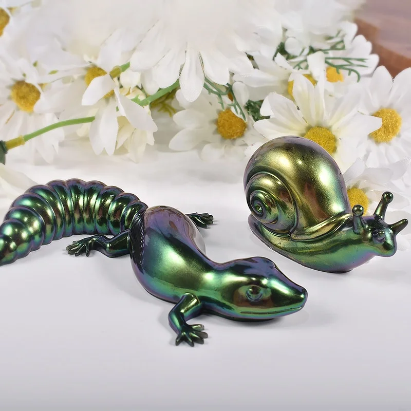 DM528 3D Easter Frogs Lizards Snails Shape Silicone Mold Epoxy Resin Animal Ornament Casting Mould