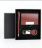 Custom laser LOGO Office Pen Keychain and Business Card Holder Luxury Stationary Gift Set with Box