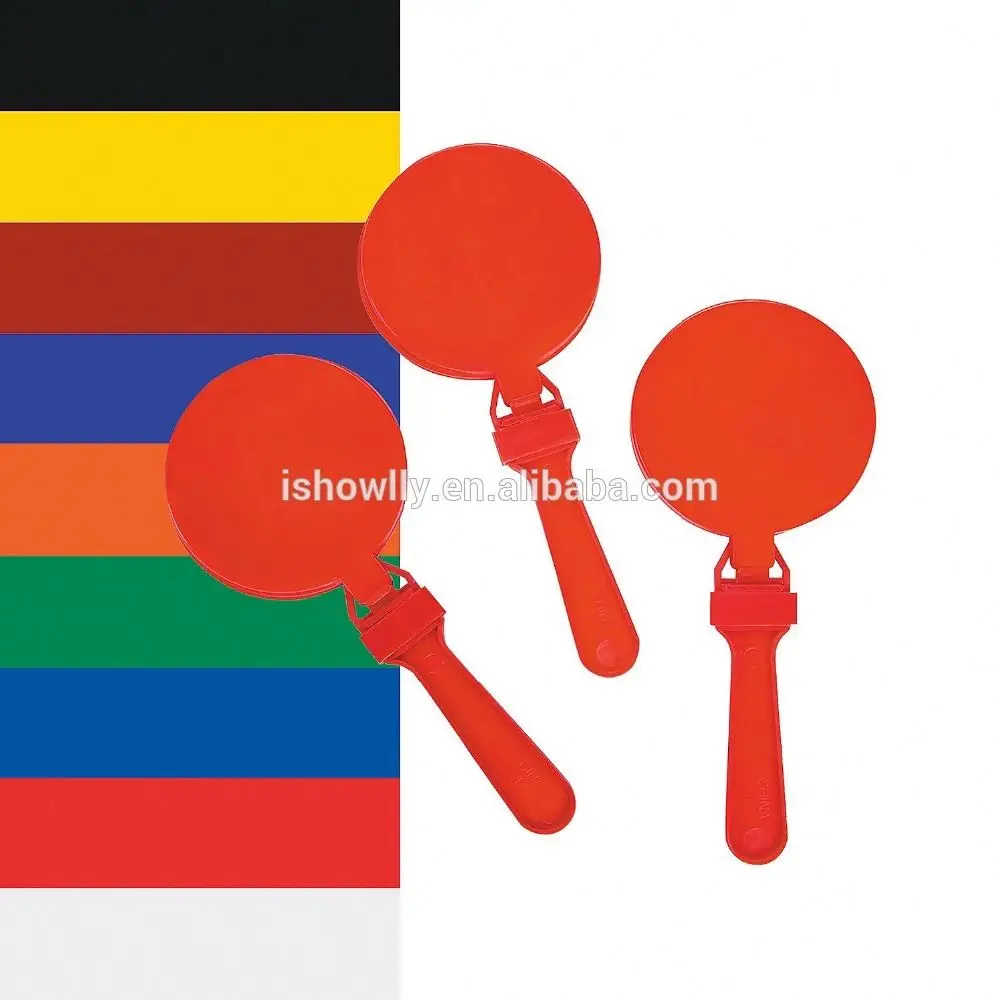 7 Inch Round Shaped High Quality Colorful Fashion Style Plastic Customized Personalized Popular Hand Clapper as Noise Maker