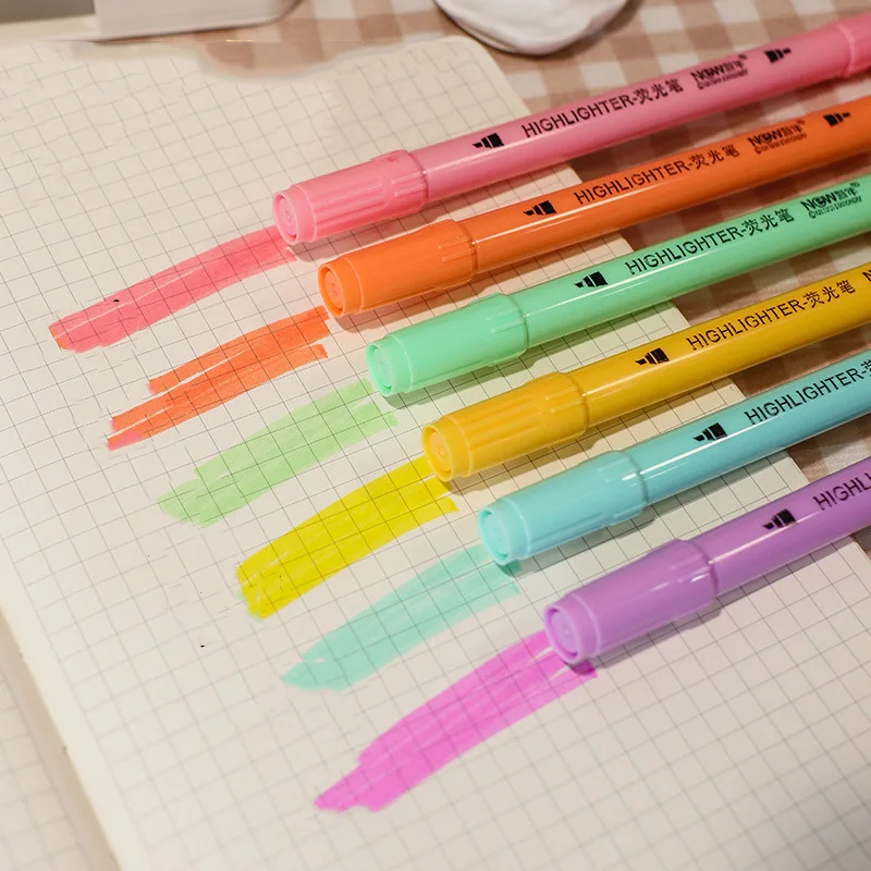 Highlighter Double Head Selling Macaron Color Student Focus Marker Pen Morandi Light Highlighter