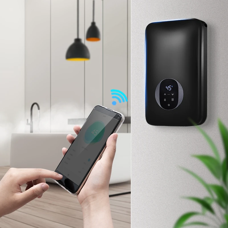 5500W 220V Bathroom Car RV Commercial Wifi Smart Water Heater Instant Electric Tankless Hot Water Heater Geyser Shower Heater