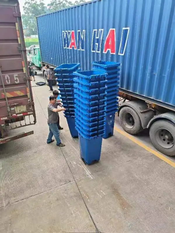 240L HDPE Garbage Container with Foot Pedal Lid and Wheels Waste Containment Storage Bucket for Sale