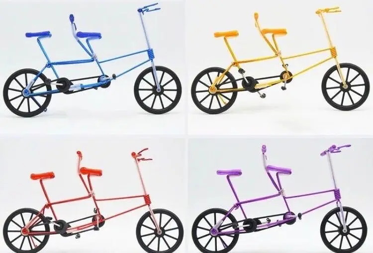 
Colorful aluminum manual handwork for two people with two seats bicycle model personalized decorations 
