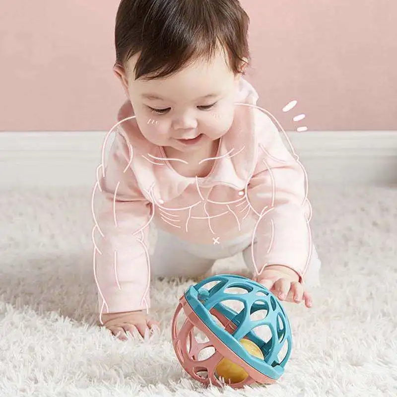 Wholesale Bpa Free Safety Abs Sensory Balls Chewing Baby Rattles And Teether Toy Teething Baby Rattle Toys