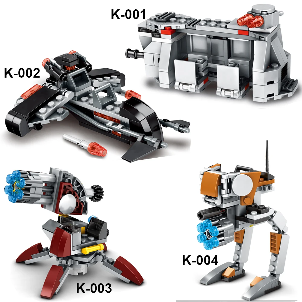 MOC Block Space Wars из фильма «Шторм-клон» «Джавас» робот фигурка сцена космический корабль набор строительных блоков сборный игрушечный K001-K012