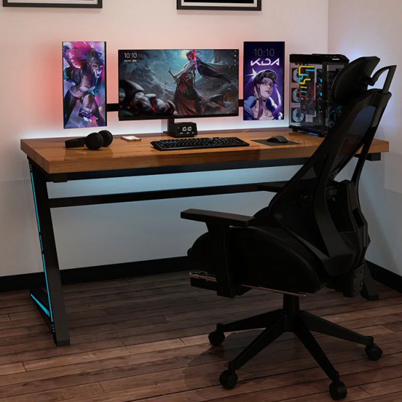 Computer desk solid wood writing desktop home desks bedroom room workbench game gaming table furniture ready to ship