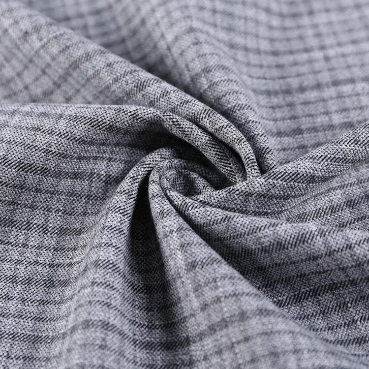HB21-58 TR 4 way spandex polyester slub yarn yarn dyed check fabric for garment