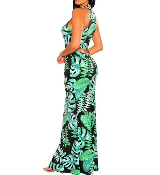 
Sleeveless dress sexy floral print dress 