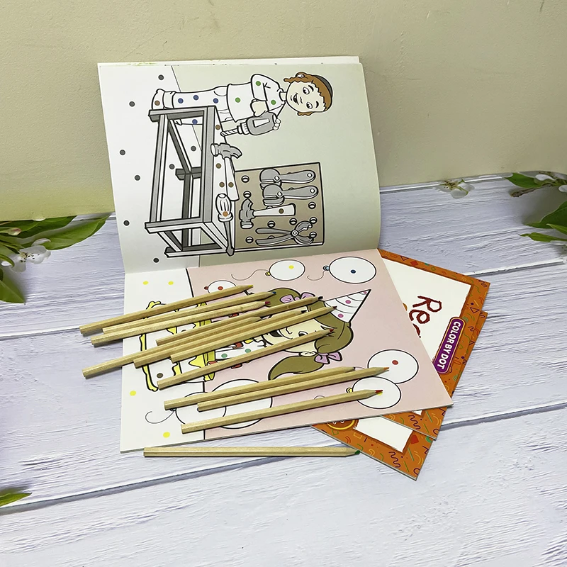 Custom Children Doodle Drawing Colouring Book Printing Colourful Story Coloring Books Printable for Kids Colouring Activity Book