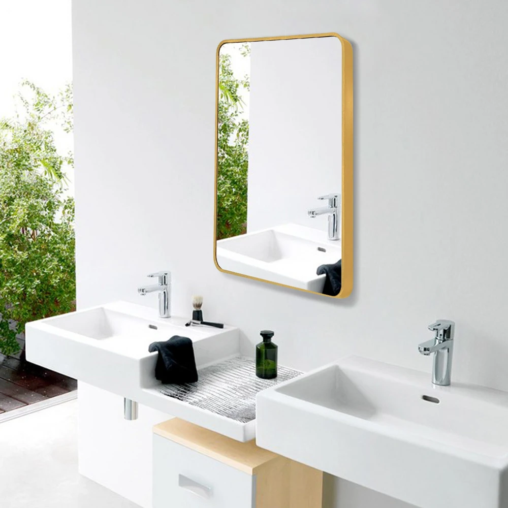 Лидер продаж Amazon, уникальное вдохновляющее прочное прямоугольное настенное зеркало для ванной
