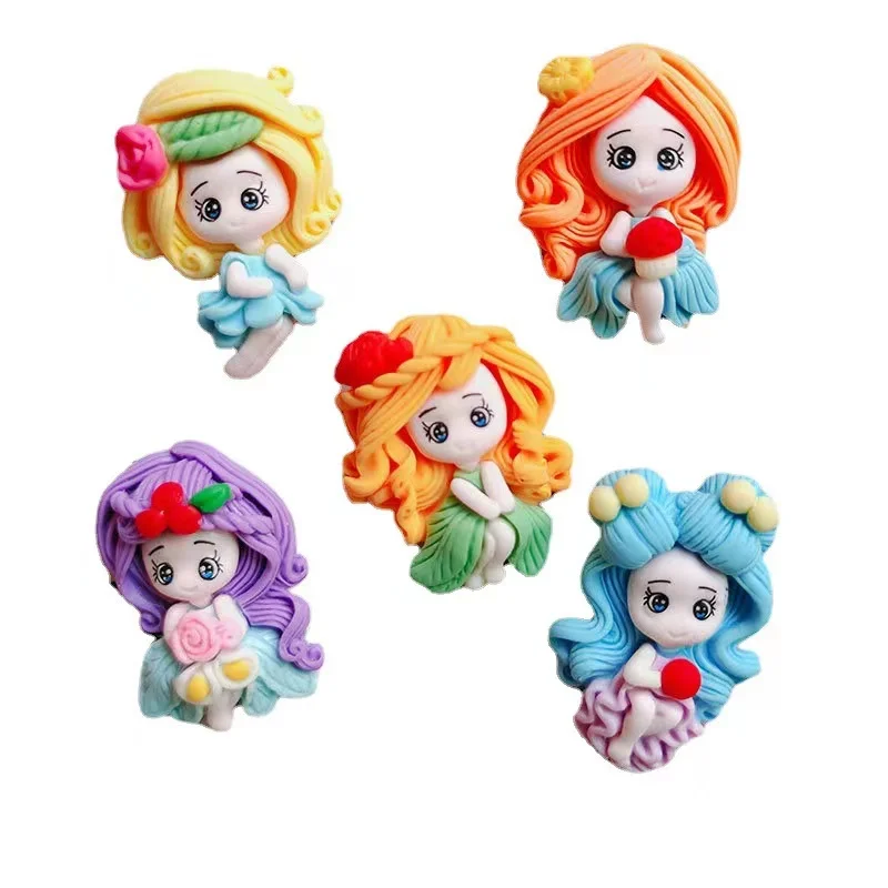 DIY flat back resin cartoon cabochons charms lovely little size princess pendants for kids hair bow decoration parts
