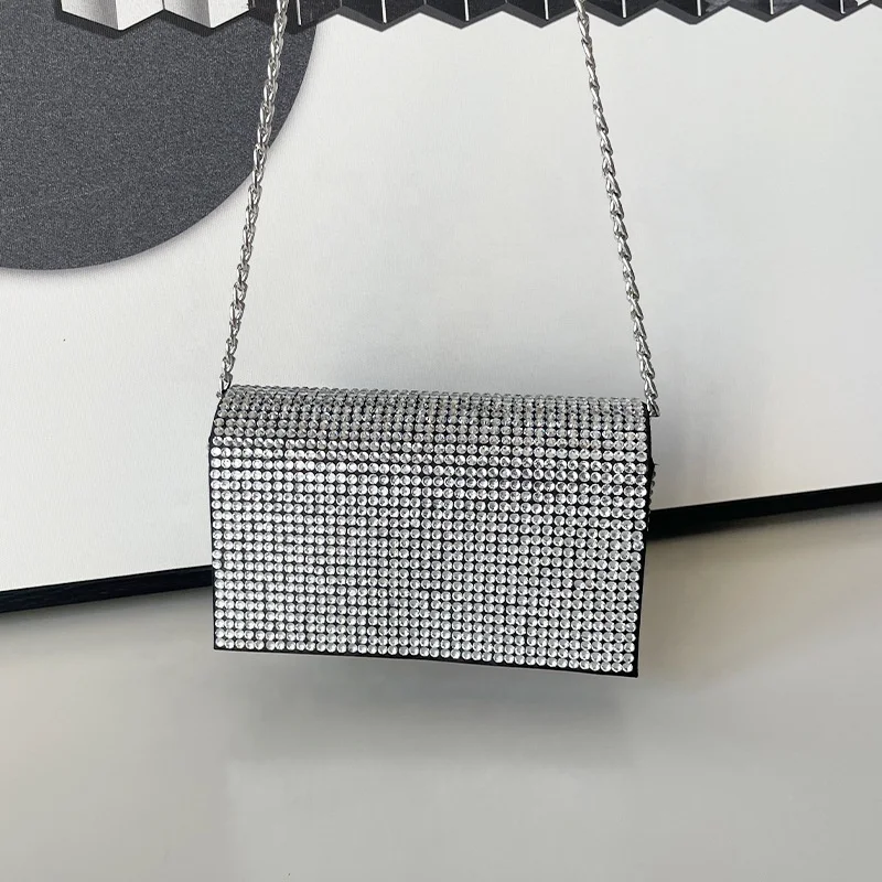 Luxury Rhinestone Evening Bag Purses for Women Chain Shoulder Ladies Sparkling Party Handbag Envelope Clutch Wedding Bag