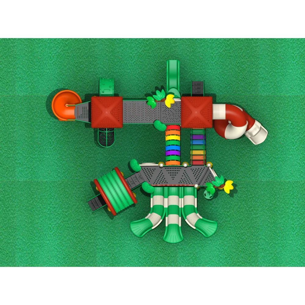 children outdoor play area playground wholesale daycare kids plastic slide swing set for sale