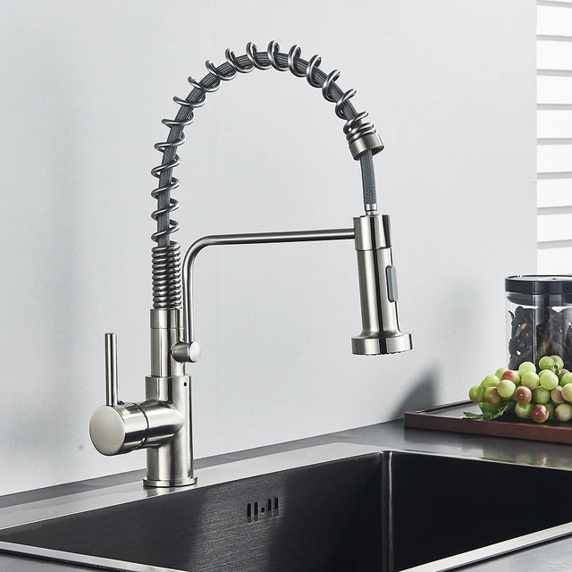 Pull Out Kitchen Sink Faucet Deck Mounted Sprayer Kitchen Mixer Tap 360 Rotation Hot and Cold Kitchen Faucet